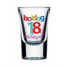 Boldog 18. Szülinapot Feliratú Feles Üvegpohár