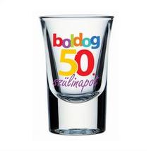 Boldog 50. Szülinapot Feliratú Feles Üvegpohár