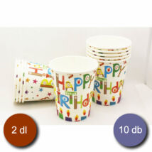 Happy birthday gyertyás pohár 10 db/csomag