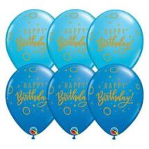11 inch-es Birthday Dots &amp; Sparkles Blue Szülinapi Lufi 