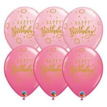 11 inch-es Birthday Dots &amp; Sparkles Pink Szülinapi Lufi 