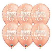 11 inch-es Birthday Confetti Dots Rosegold Szülinapi Lufi