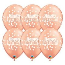 11 inch-es Birthday Confetti Dots Rosegold Szülinapi Lufi