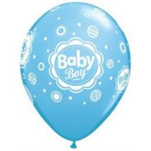 11 inch-es Baby Boy Dots Kisfiús Kék Léggömb 