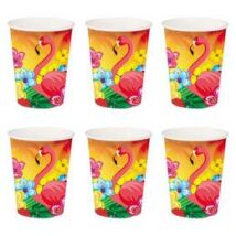 Flamingó Hawaii Mintás Party Pohár - 250 ml, 6 db-os