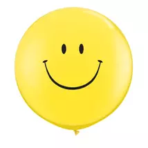 3 feet-es Smile Face Yellow (Standard) Kerek Latex Lufi