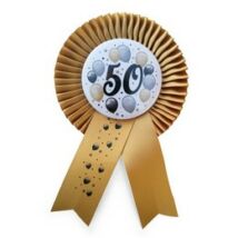 Arany szalagos 50-es elegáns kitűző