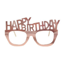 Papír szemüveg , rose gold, Happy Birthday
