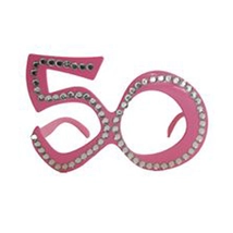 Rózsaszín 50-es Szülinapi Parti Szemüveg