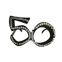 Fekete 50-es szülinapi parti szemüveg