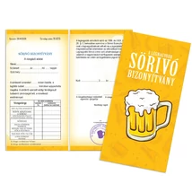 Sörivó bizonyítvány