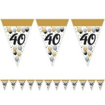 40-es elegáns szülinapi zászlófüzér