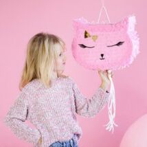 Rózsaszín cicafej pinata