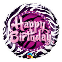 18 inch-es Birthday Zebra Print Születésnapi Fólia Léggömb