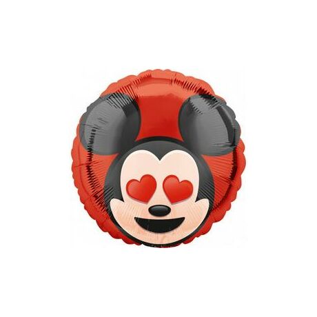 17 inch-es Mikiegér - Mickey Mouse Love - Szív Szemű Emoticon Fólia Lufi