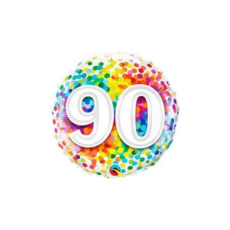 18 inch-es rainbow confetti 90-es lufi