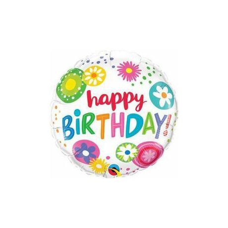 18 inch-es birthday floral circles fólia