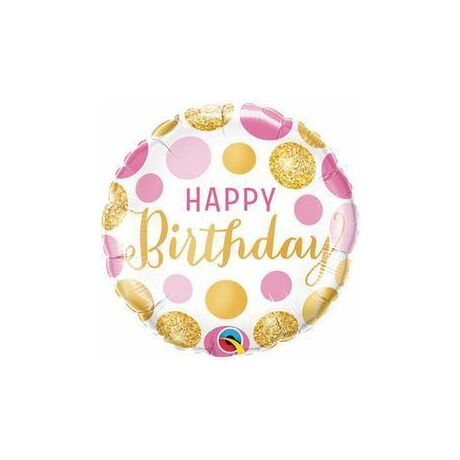 18 inch-es birthday gold and pink fólia