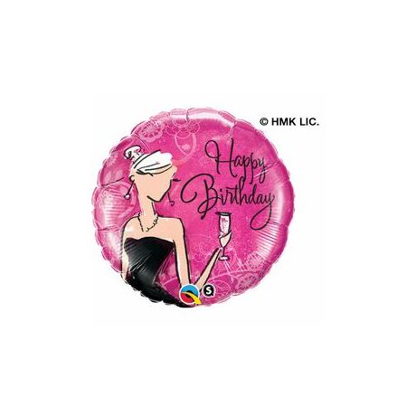 18 inch-es Fekete Ruhás Ünnepi - Birthday Black Dress Születésnapi Fólia Léggömb