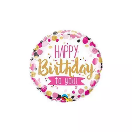 18 inch-es Happy Birthday to You Pink & Gold Születésnapi Fólia Léggömb