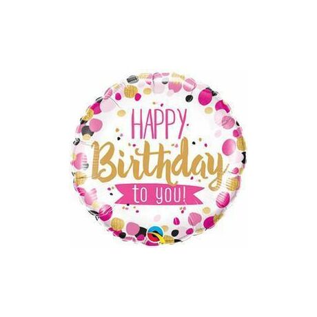 18 inch-es Happy Birthday to You Pink & Gold Születésnapi Fólia Léggömb