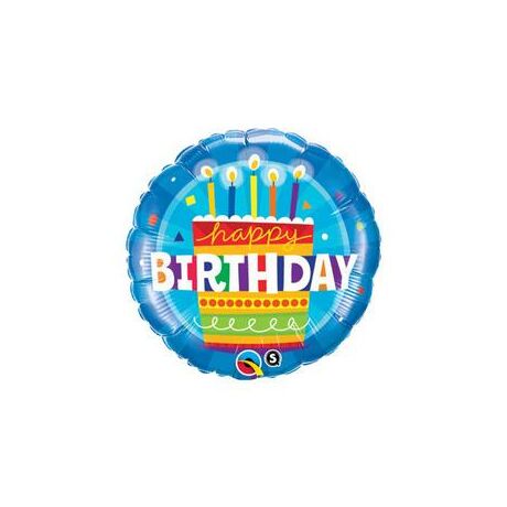 18 inch-es Kék Birthday Cake Blue Fólia