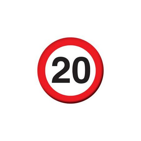 20-s sebességkorlátozó kitűző