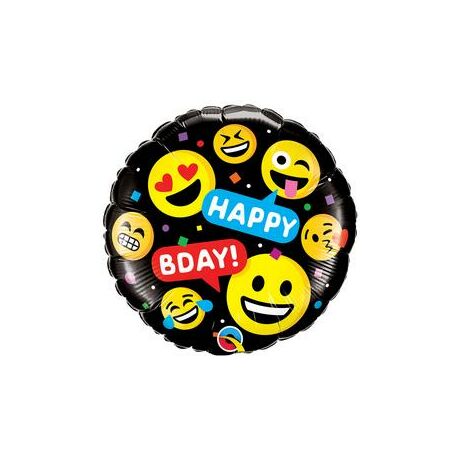 18 inch-es Smileys Happy Birthday fólia