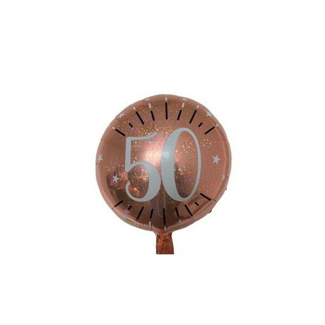 18 inch-es 50-es rosegold csillogó szülinapi fólia lufi