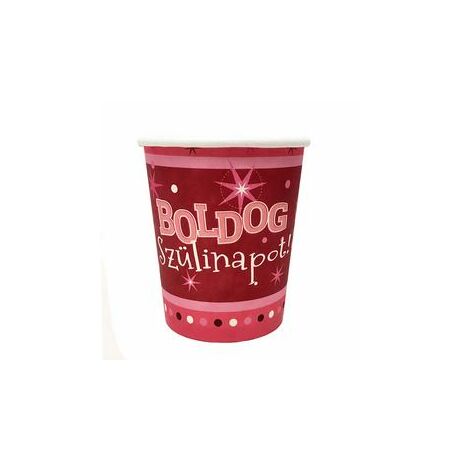 Boldog szülinapot rózsaszín parti pohár