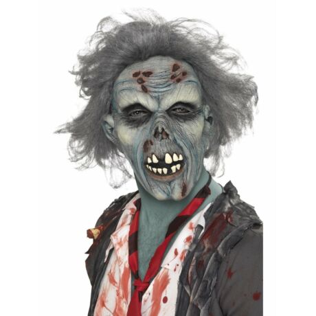 Szürke rothadó zombi maszk hajjal