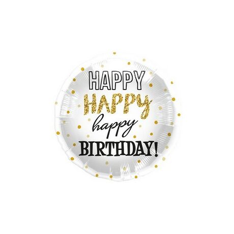 18 inch-es Happy Birthday Gold Dots Szülinapi Fólia Lufi