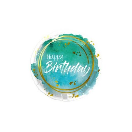 18 inch-es happy birthday watercolor szülinapi fólia lufi