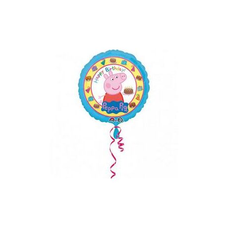 18 inch-es Peppa Pig - Peppa Malac Happy Birthday Születésnapi Fólia Lufi/Léggömb