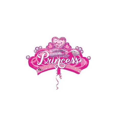 32 inch- es Hercegnő Korona/Tiara Szülinapi Super Shape Fólia Lufi