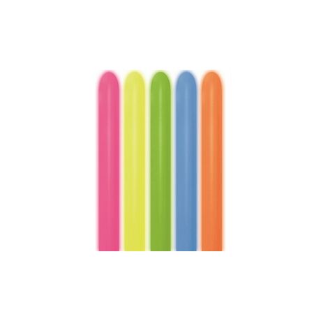 260s Neon Assortment Party Modellező Lufi (100 db./csomag)