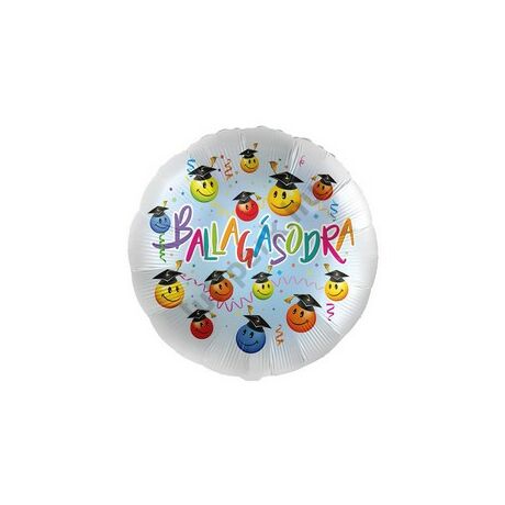 17 inch-es Ballagásodra Feliratú Smile Face Parti Fólia Lufi