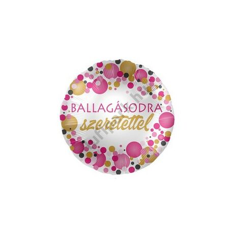 17 inch-es ballagásodra szeretettel rózsaszín fólia lufi