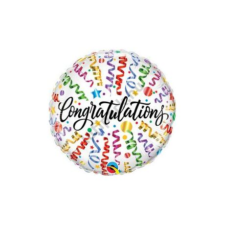 18 inch-es Congratulations Streamers (Szerpentin) Fólia Léggömb (Ballagás, Gratuláció)
