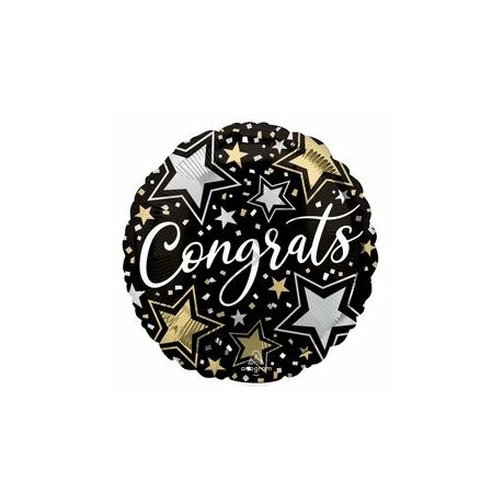 18 inch-es Gratulálok-congrats stars fólia lufi