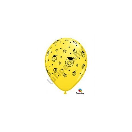 11 inch-es Smile Face Yellow Ballagási Léggömb