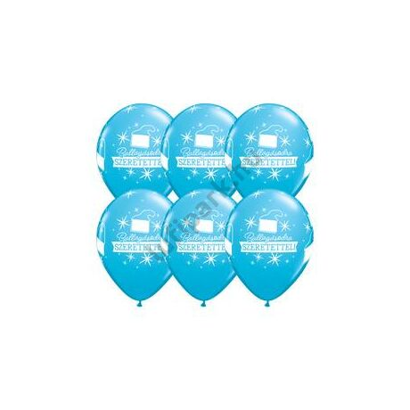11 inch-es Ballagásodra Szeretettel Diplomakalap Mintás Robin's Egg Blue Lufi 