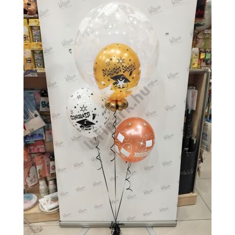 &quot;Ballagásodra szeretettel&quot; elegáns bubbles csokor