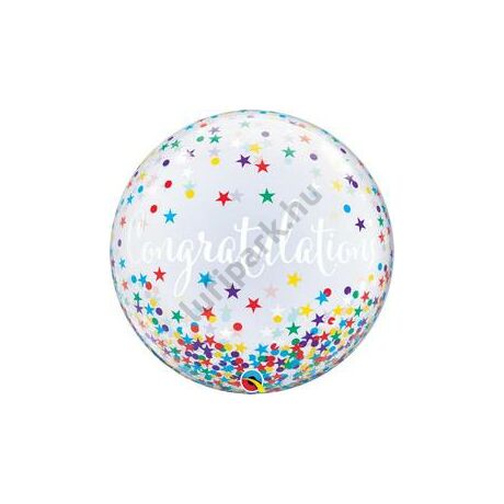 22 inch-es gratulálok confetti star bubb
