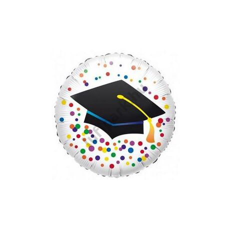 18 inch-es színes konfettis graduation fólia lufi