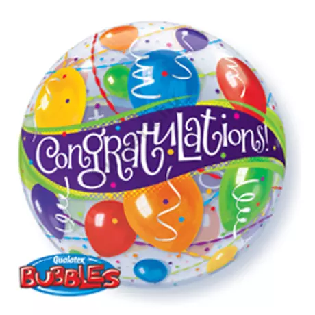 22 Inch-Es Congratulations Balloons - Gratulálunk Bubble Lufi