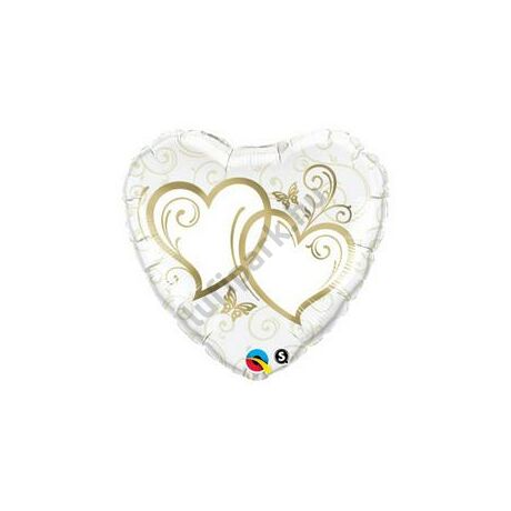 18 inch-es entwined hearts gold fólia
