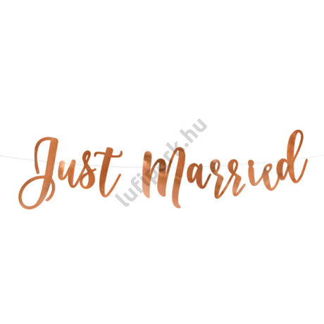 Just Married rose gold banner, 20x77 cm