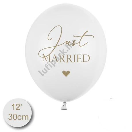 Lufi, Just Married felírattal és szívvel, 30cm