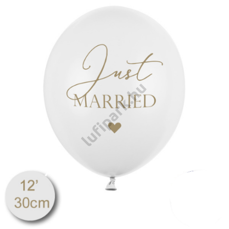 Lufi, Just Married felírattal és szívvel, 30cm